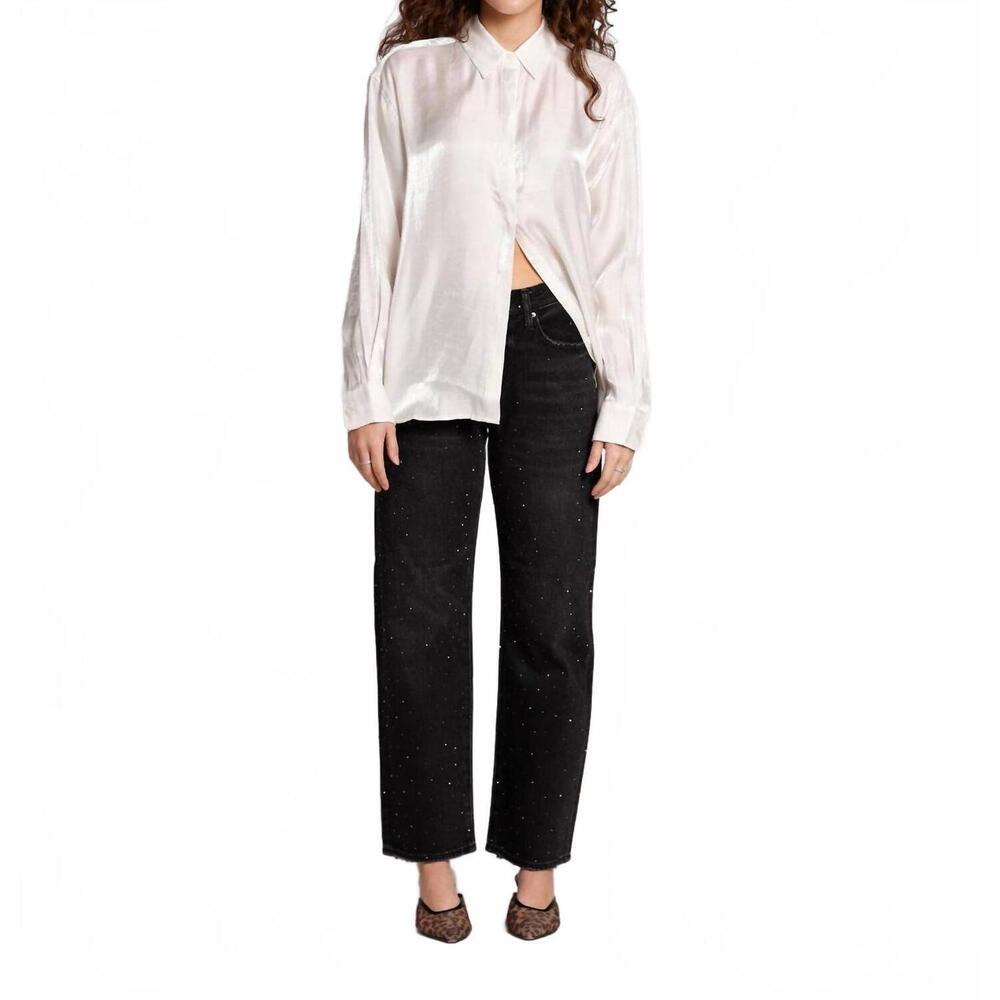 NEW PISTOLA tilda long sleeve button up top in ecru